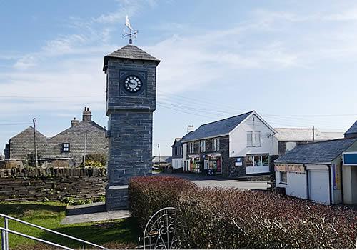 The clock tower in the village of Delabole