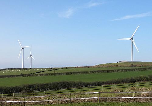 Views over the wind farm at Delabole